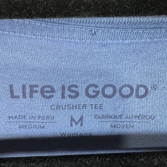 Life is Good Short Sleeve Star Spangled Banner Flag Shirt Women's Sz M 4th July - Picture 5 of 8